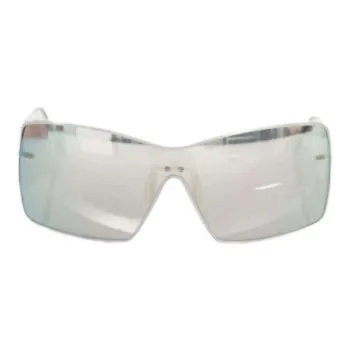 Frankie Morello Metal Fiber Square Sunglasses Women's Silver