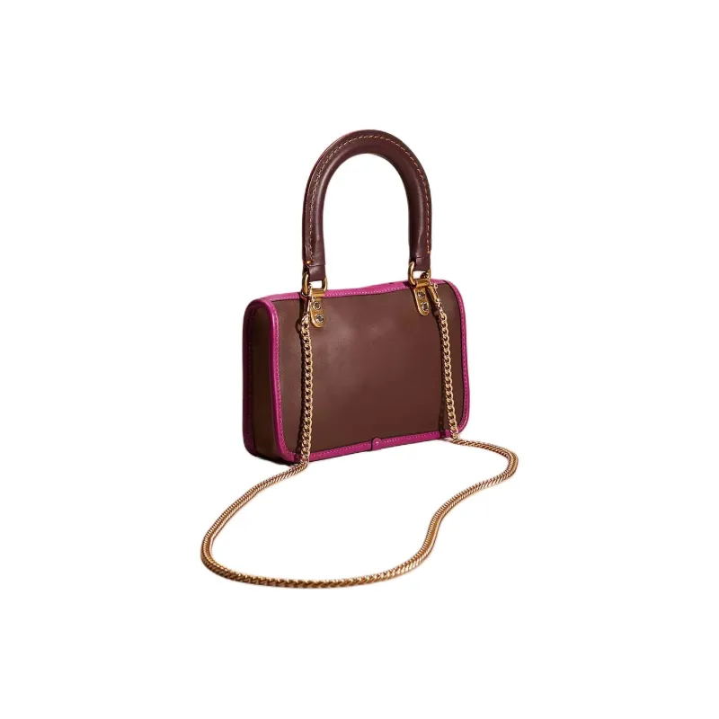 COACH Britt Glove Leather Clutch Shoulder Bag Crossbody Bag Handbag Small Size Women's Dark Brown-1