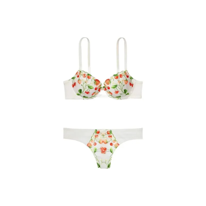Victoria's Secret Underwear Set Women's White Plant-0