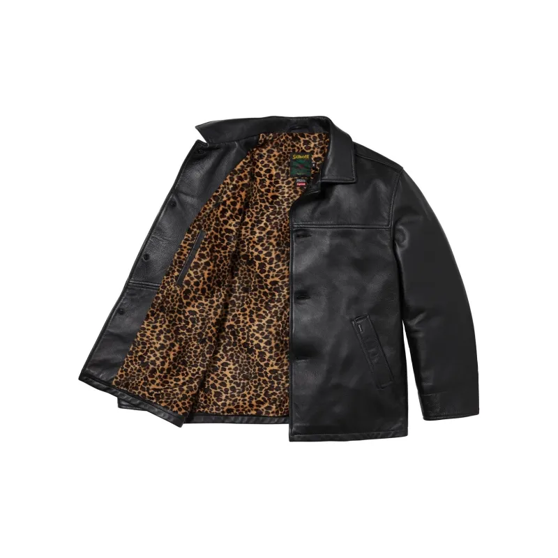 Supreme X Schott Jackets Unisex Black-2
