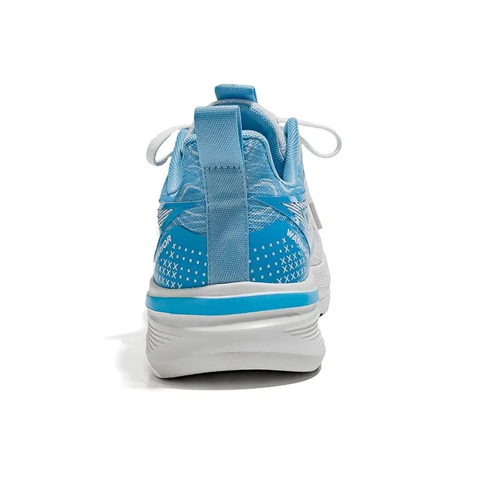 Warrior Cushioning, Slip Resistant, And Abrasion Resistant Low Top Casual Running Shoes Men's White Light Blue-4