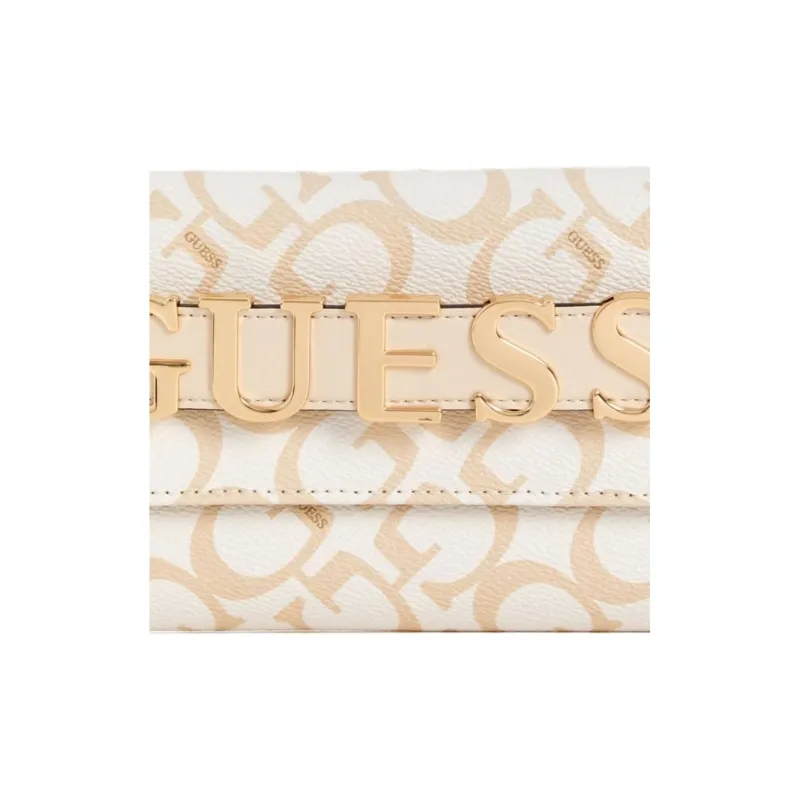 GUESS Coated Canvas Clutch Women's Ecru-3