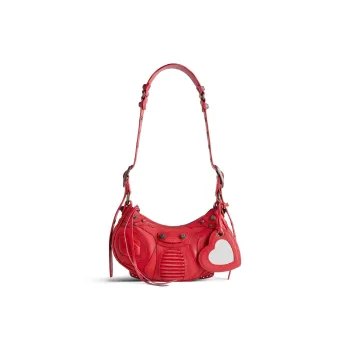 Balenciaga Le Cagole Cow Leather Shoulder Bag Mini Women's Red