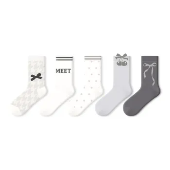 Primeet Mid Calf Socks Women's 5 Pack Sweet Style Journal