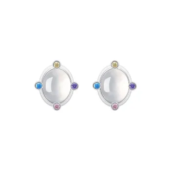 CARAT'S DIARY Agate Stud Earrings Women's