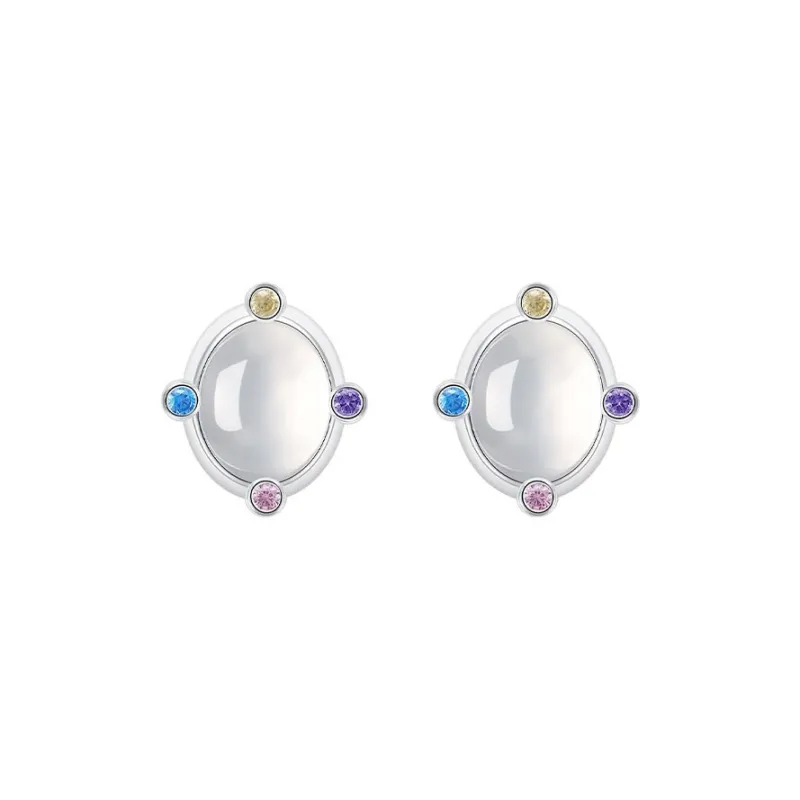 CARAT'S DIARY Agate Stud Earrings Women's-0