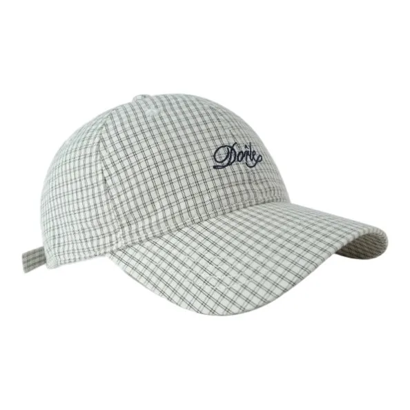 FREE RABBITⅡ Korean Style Fashion Versatile Plaid With A Slimming Effect Baseball Caps Unisex-1