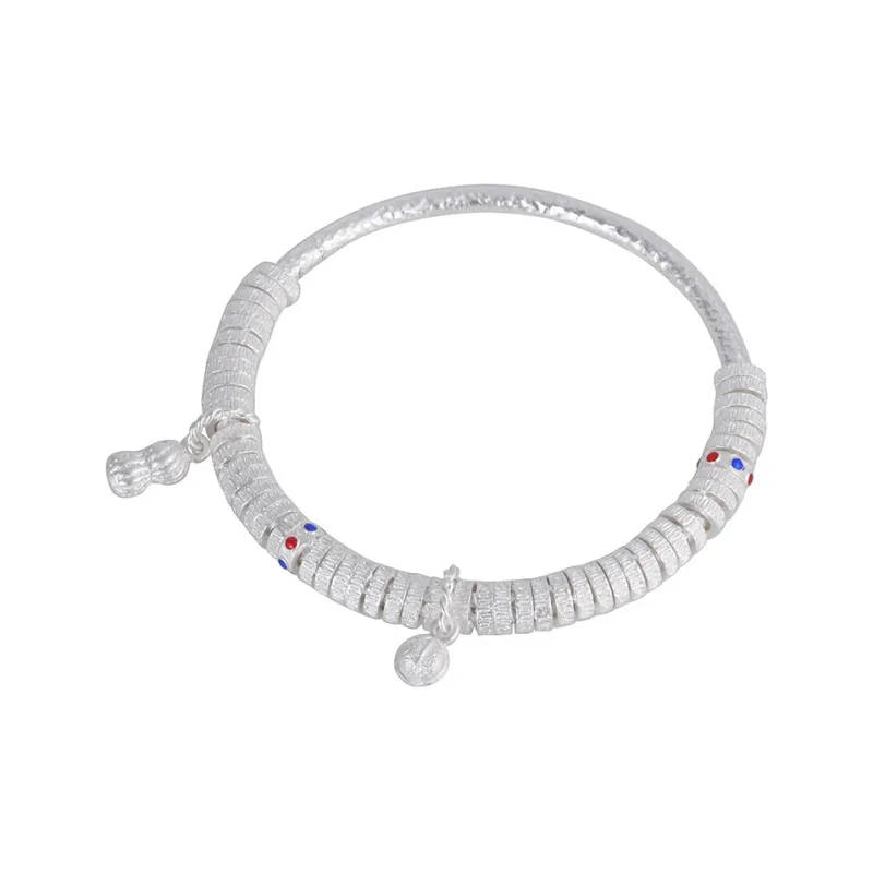 JINLUWANG 999 Fine Silver Sterling Silver Bracelets Women's-0