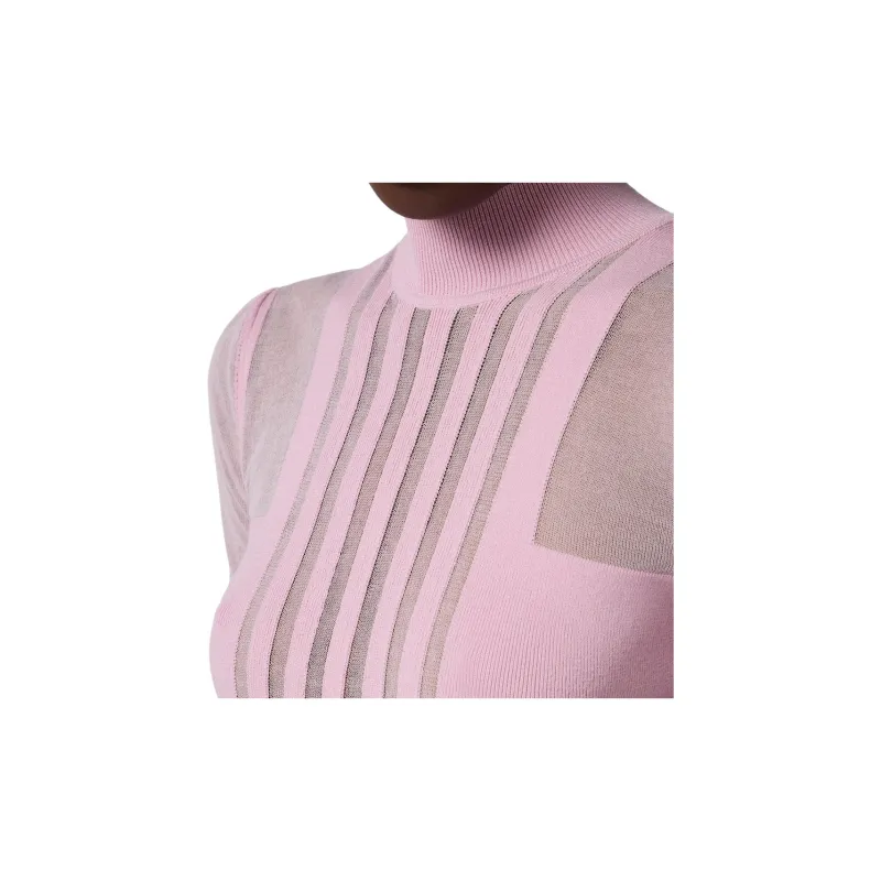 Elisabetta Franchi Transparency Detailed High Collared Top-4