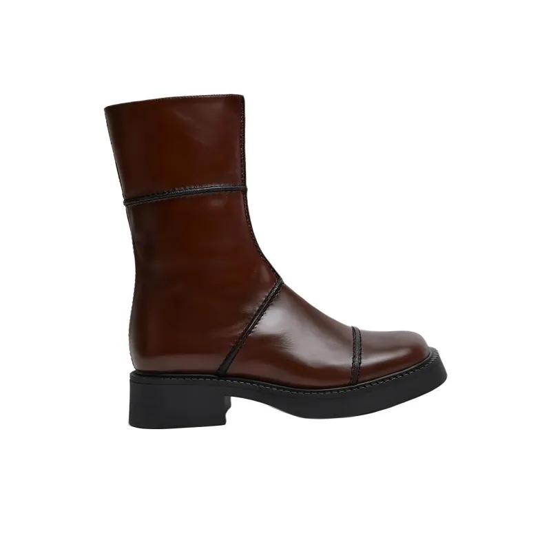 MIISTA Ankle Boots 4cm Women's Brown-1