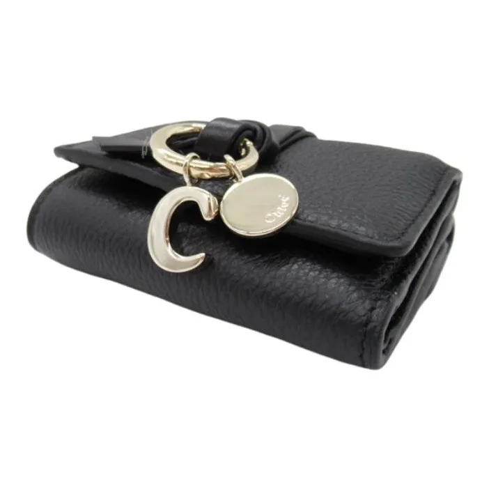 Chloe Leather Wallet Mini Women's Black-3