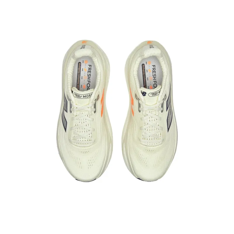 New Balance Fresh Foam X More V5 Abrasion Resistant Low Top Running Shoes Men's Ivory-3