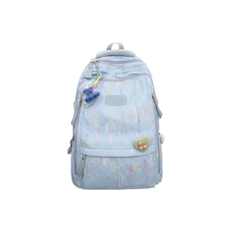 URBAN FOREST Nylon Backpack Regular Unisex Black/White/Yellow/Blue/Pink-6