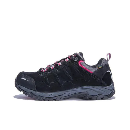 TOREAD Anti-Slip And Wear-Resistant Breathable Low-Top Hiking Shoes Women's Black Red