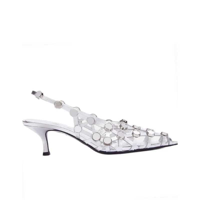 The Attico Grid Slingback Pumps-1