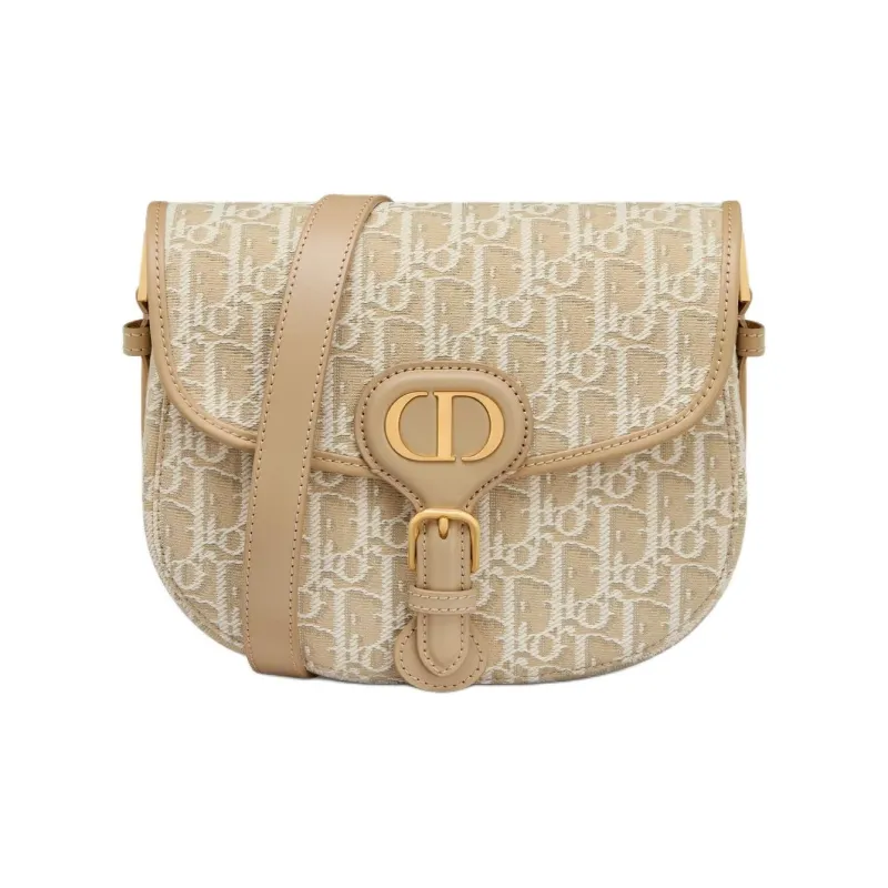 DIOR Bobby Cotton Crescent Bag Crossbody Bag Shoulder Bag Medium Size Women's Beige-0