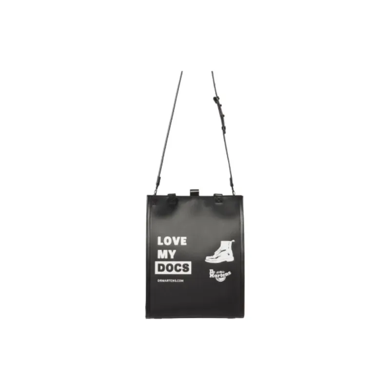 Dr.Martens Cow Leather Tote Bag, Shopping Bag, Shoulder Bag Medium Size Unisex Black-2