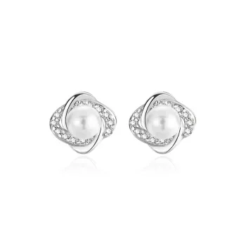 SHEEHHYY S999 Fine Silver Stud Earrings Women's
