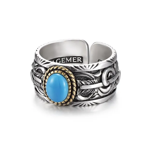 IDEAGEMER 925 Sterling Silver Rings Men's-2