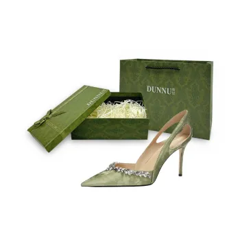 Dunnu Slim Heel High Heels 8cm Women's Green Box Included