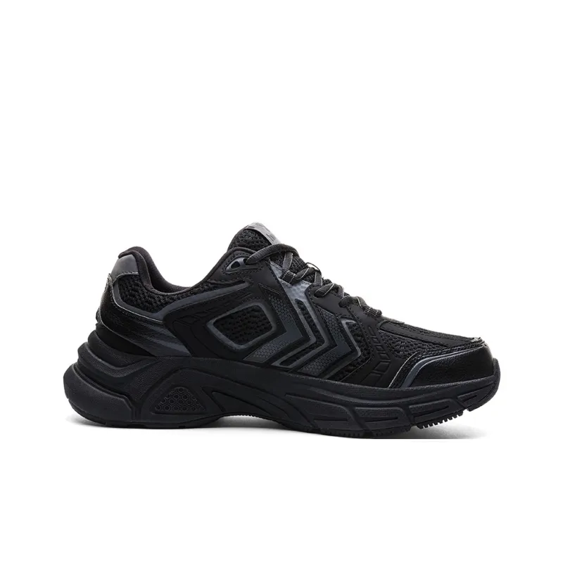 Hummel Cushioned Anti-Slip Wear-Resistant Lightweight Height Increasing Low-Top Chunky Sneakers Men's Black-1