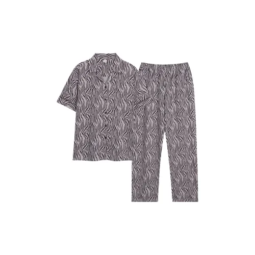 Sha Qian Pajama Set Women's Purple Gray