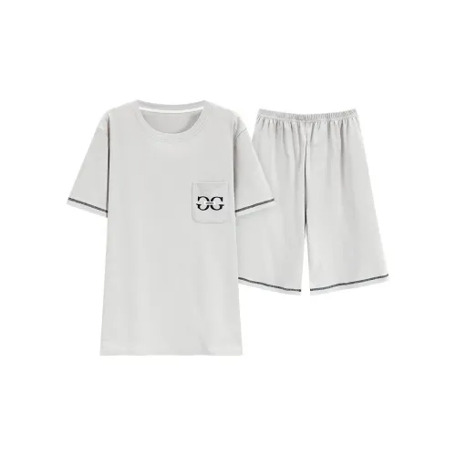 XISHE Pajama Set Men's Light Gray