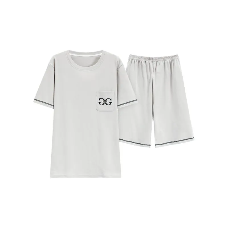 XISHE Pajama Set Men's Light Gray-0