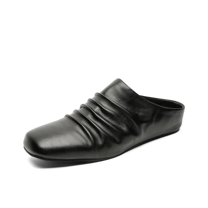 Chi Wolf Rubber Sole Wrap-toe Slippers Unisex Black-1