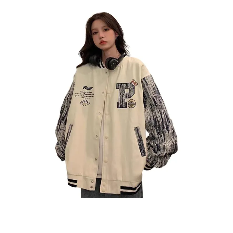 SOCKKEY Baseball Jacket Unisex Ecru-0