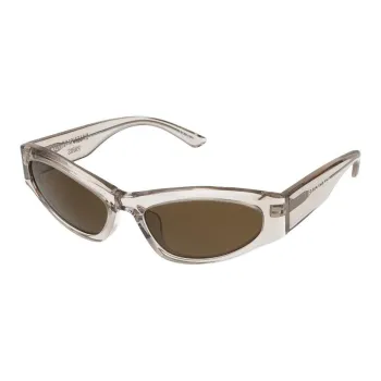 Balenciaga Acetate Irregular Shape Sunglasses Women's Brown
