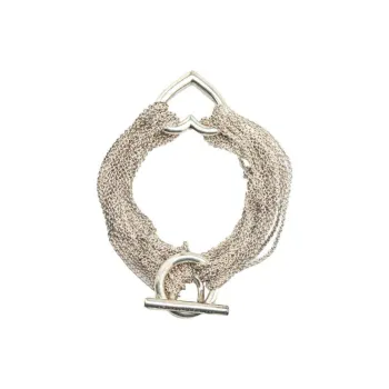 TIFFANY & CO. 2000 2024 Sterling Silver Heart Mesh Toggle Bracelet