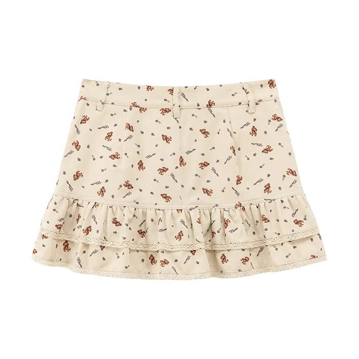 CHUU Casual Short Skirts Women's White Apricot-1