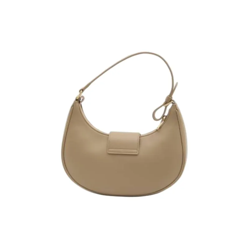 CELINE Triomphe Cow Leather Shoulder Bag Medium Size Women's Beige-1