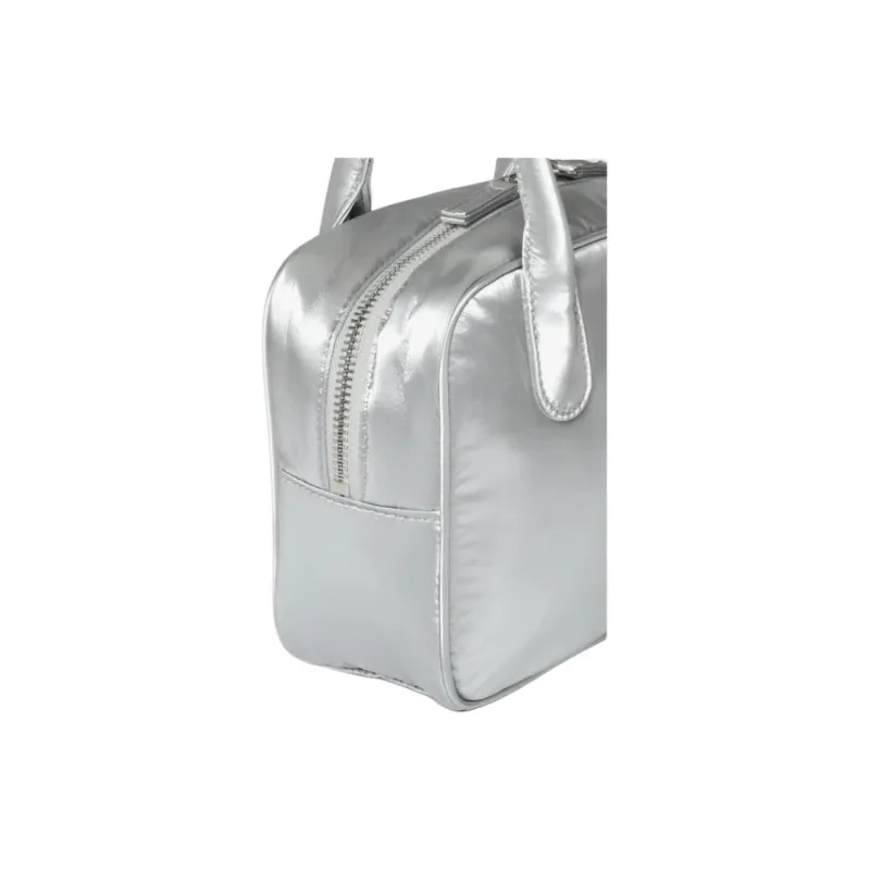 FILA Polyester Tote Bag Shopping Bag Handbag Small Size Women's Silver-3