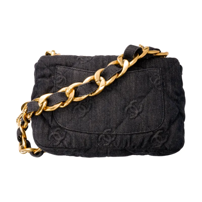 CHANEL Fabric One Shoulder Handbag, Crossbody Bag Women's Black-2