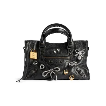Balenciaga Lambskin One Shoulder Handbags Small Size Women's Black