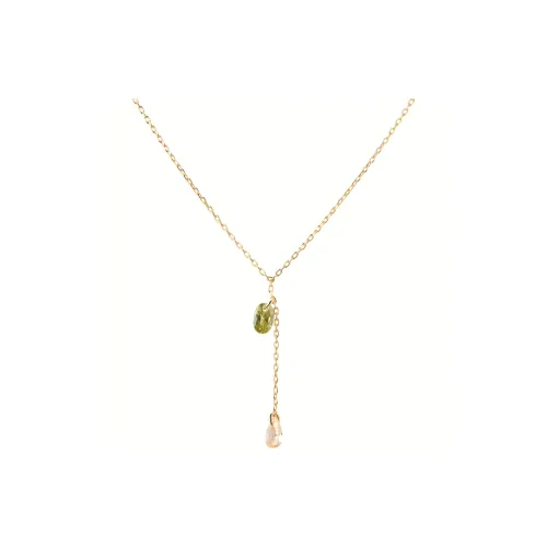 PDPAOLA 18K Gold, Gold Plated 925 Sterling Silver, Peridot, Zircon, Cubic Necklaces Women's Gold