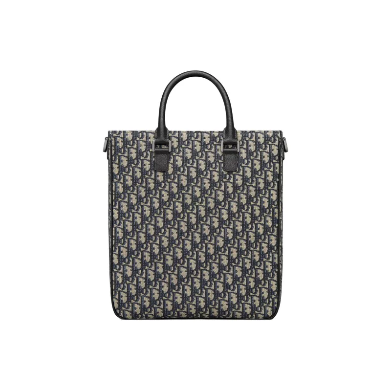 DIOR Saddle Cotton Tote Bag Shopping Bag Shoulder Bag Crossbody Bag Handbag Men's Beige & Black-2