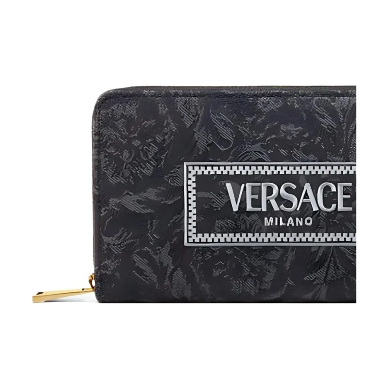 FANSIZHE Barocco Canvas Wallet Women's Black-3