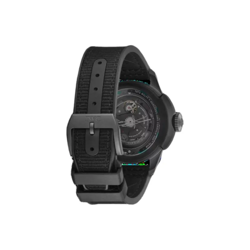 IWC Automatic Mechanical Movement Men's Watches Watch 44mm Black Dial Titanium Watch Case Rubber Strap-2