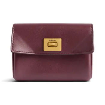Balenciaga Rodeo Calfskin Card Holder Women's Dark Burgundy