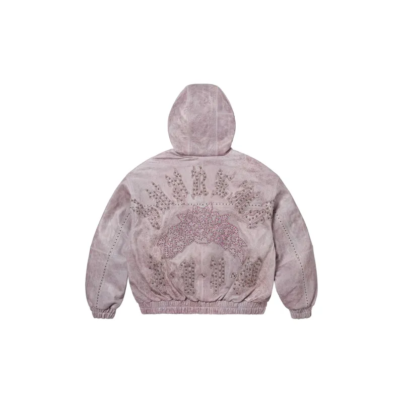 Supreme Studded Hooded Leather Jacket-1