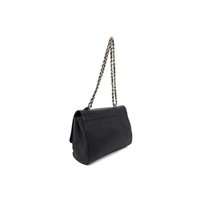 Mulberry Lily Leather Crossbody Bag Shoulder Bag Large Size Women's Black-1