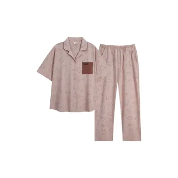Sha Qian Pajama Set Women's Beige Apricot