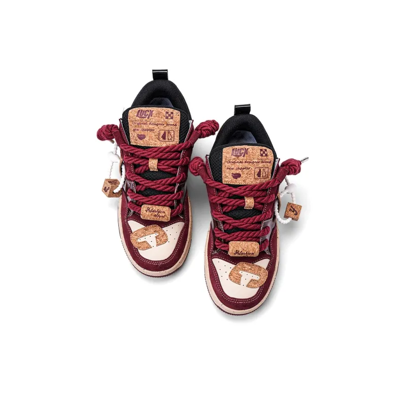 LUCX Cushioned Slip Resistant Abrasion Resistant Low Top Chunky Sneakers Unisex-4