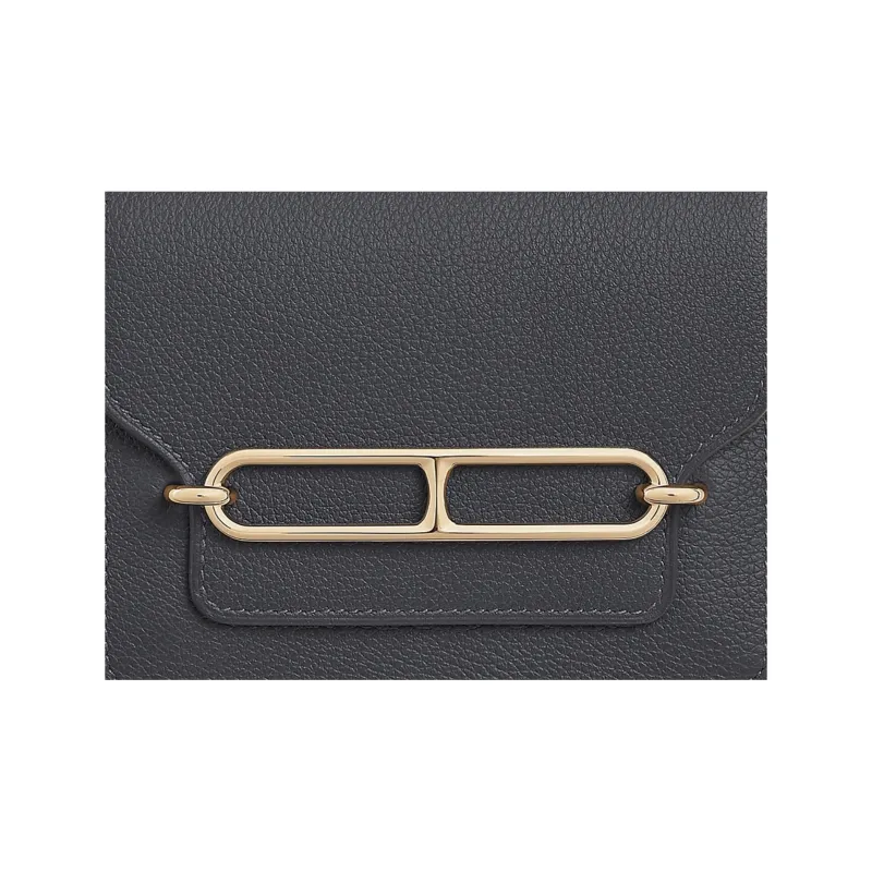 HERMES Roulis Evercolor Calfskin Fanny Pack Coin Purse Wallet Women's Slate Gray & Glacier Blue-3