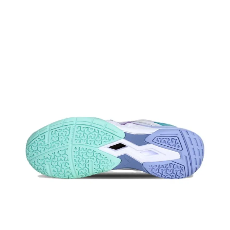 VICTOR Abrasion-Resistant Low-Top Badminton Shoes Unisex White Blue Purple-2