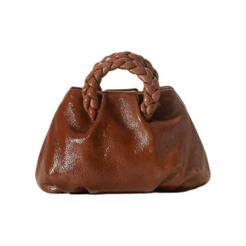 Hereu Lambskin Shoulder Bag, Crossbody Bag, Handbag Small Size Women's Cocoa