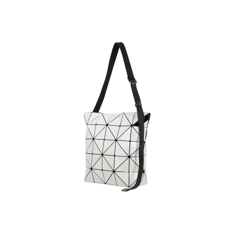 ISSEY MIYAKE SlashBLOCKY Polyester Blended Vinyl Chloride Bucket Bag Handbag Shoulder Bag Women's Light Gray White-2